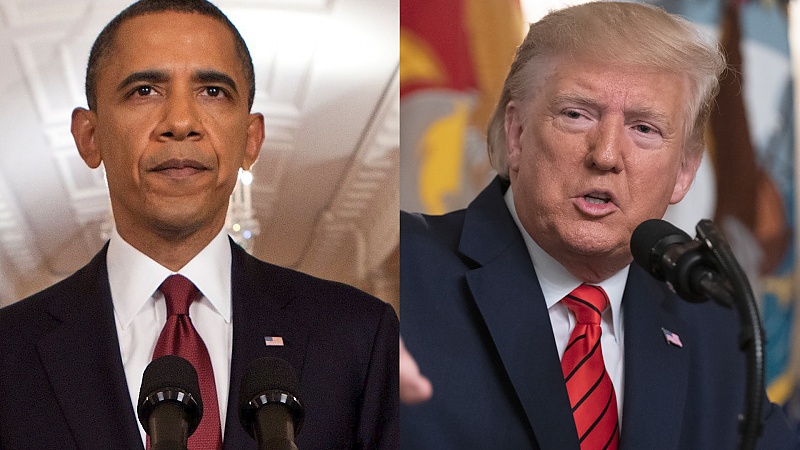 Zoek de vijf verschillen: Trump en Obama kondigen elk op hun eigen manier  de dood van een terrorist aan | De Standaard